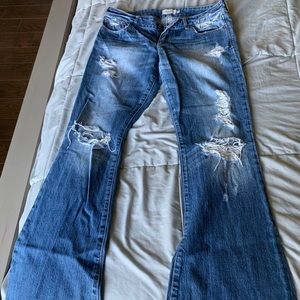 Abercrombie & Fitch Double Button Flare Jeans